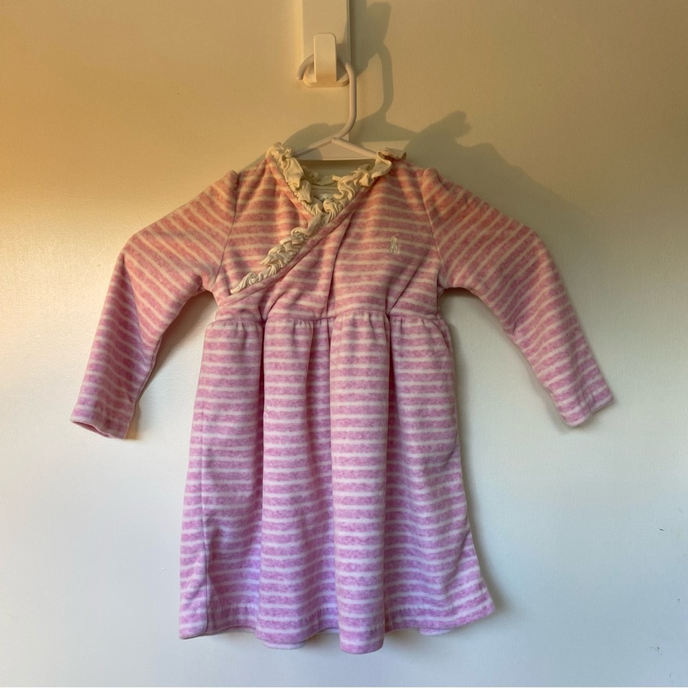 Ralph Lauren Pink Striped Long Sleeve Dress